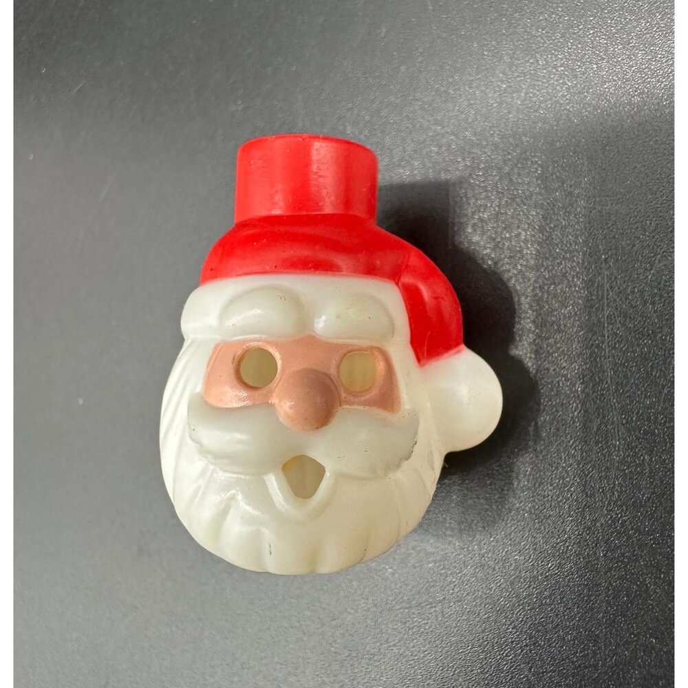 Vintage Christmas Light Covers Santa Claus Snowman Plastic Kitschy Decorations - Picture 5 of 9